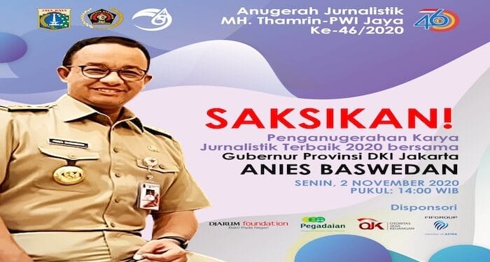 Anies Baswedan Akan Hadir dalam Penghargaan Virtual Anugerah Jurnalistik MHT 2020
