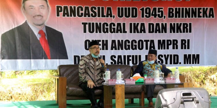 Sosialisasi Empat Pilar MPR,  Syaiful Rasyid Ajak Warga Gotong Royong Hadapi Pandemi