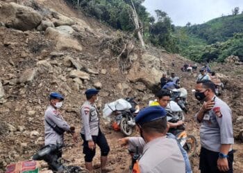 Tinjau Longsor Majene ,  Kepala BNPB :  Jalur Ulumanda Sudah Dapat Dilalui Kendaraan