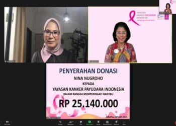 Designer ‘Muslimah Modern’ Nina Nugroho Donasi ke Yayasan Kanker Payudara Indonesia Rp.25.140.000