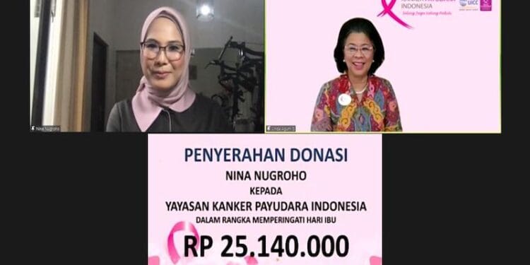 Designer ‘Muslimah Modern’ Nina Nugroho Donasi ke Yayasan Kanker Payudara Indonesia Rp.25.140.000