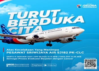 Partai Gelora Sampaikan Duka Cita Mendalam Atas Musibah Jatuhnya Sriwijaya Air SJ 182