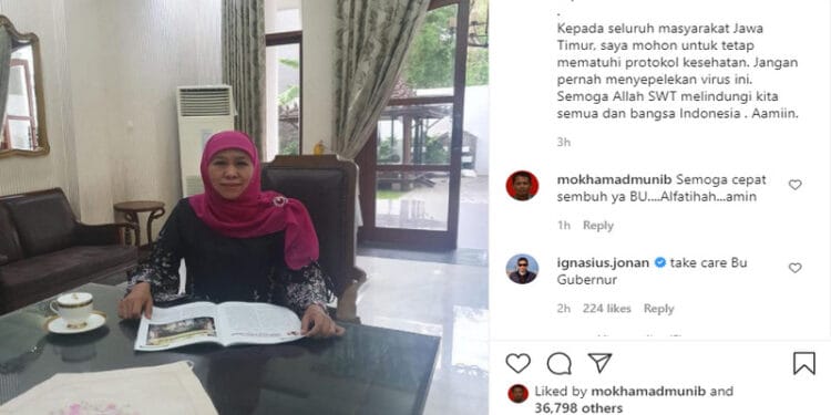 Gubernur Jatim Khofifah Indar Parawansa Positif Terinfeksi Covid-19