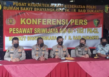 RS Polri Terima 7 Kantong Jenazah Penumpang Sriwijaya AIr SJ 182