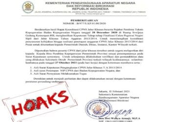 Awas, Surat Palsu Pengangkatan CPNS, Catut Nama Kementerian PANRB Kembali Beredar