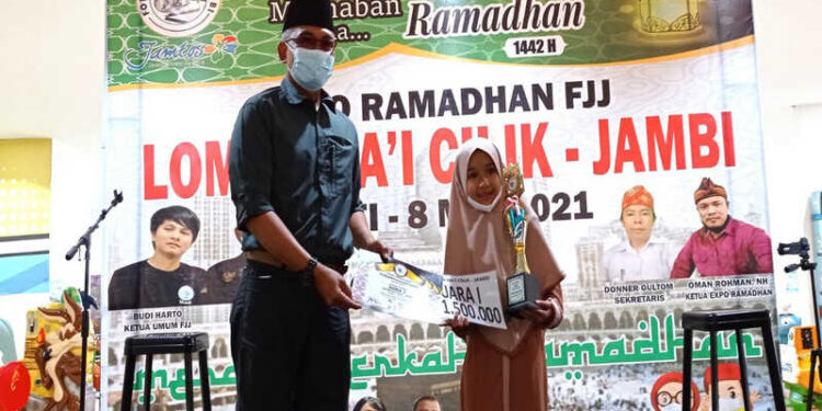Pergelaran Dai Cilik-Jambi Expo Ramadhan Berlangsung Sukses, Amanda Aurellya Raih Juara I
