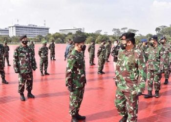 Panglima TNI Terima Laporan Kenaikan Pangkat 56 Perwira Tinggi