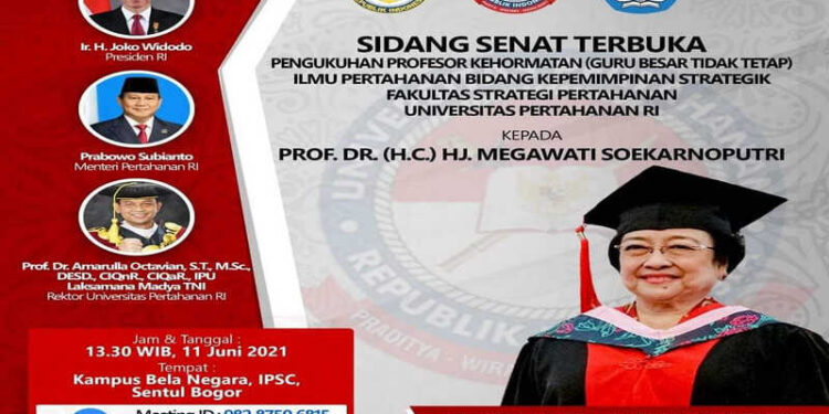 Universitas Pertahanan Beri Megawati Gelar Profesor Kehormatan