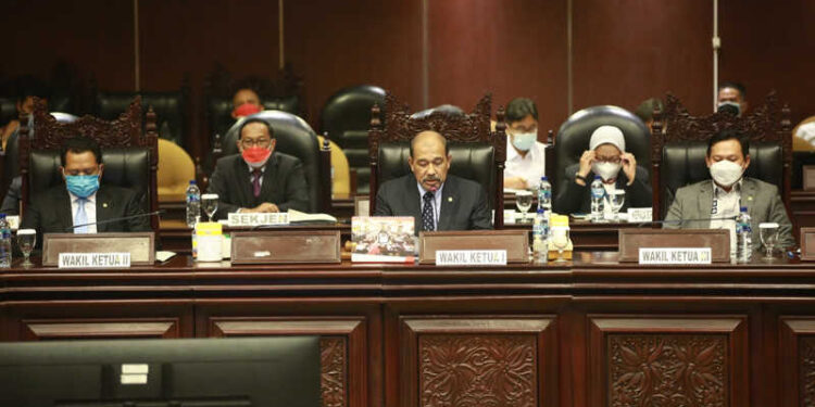 Sidang Paripurna Luar Biasa DPD RI Sahkan Pertimbangan RUU APBN 2022