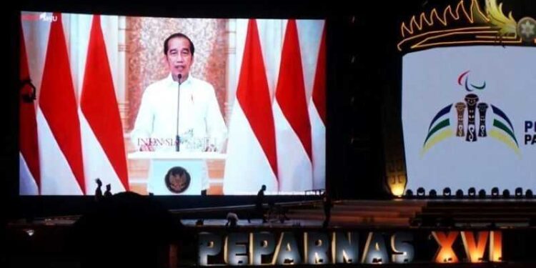 Pembukaan Peparnas, Presiden Joko Widodo Sapa Masyarakat Melalui Virtual