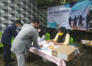 Ramaikan HUT Pertama Katar Bumantara, BNNK Depok Gelar Test Urine