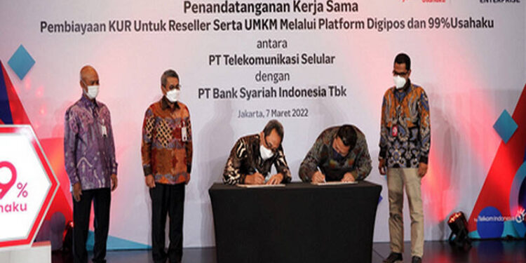 Telkomsel-BSI Hadirkan KUR Syariah untuk Pelaku UMKM di Platform 99 Persen Usahaku dan DigiPOS Aja