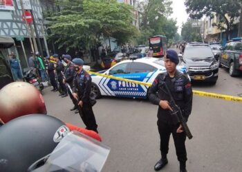 Jalan Astana Anyar Ditutup Imbas Bom di Polsek Astana Anyar Bandung
