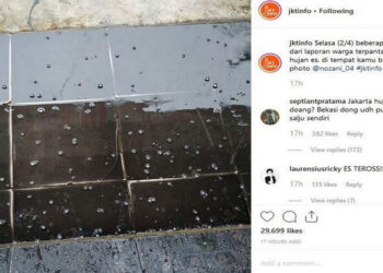 Jakarta Diguyur Hujan Es Berbentuk Seperti Kerikil, Terjadi di Cawang, Tebet dan Kalibata