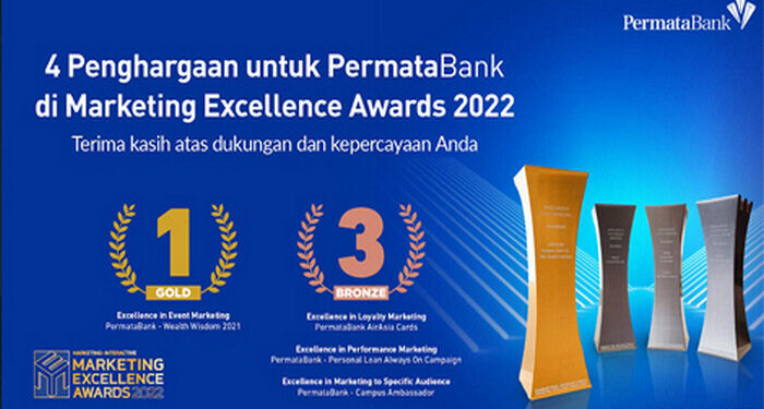 PermataBank Raih Empat Penghargaan Bergengsi di Ajang Marketing Excellence Awards 2022