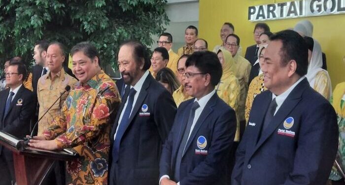 Surya Paloh Temui Airlangga Hartarto di Kantor DPP Golkar
