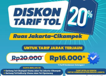 Jasa Marga Berlakukan Diskon 20 Persen Tarif Terjauh Mudik Lebaran