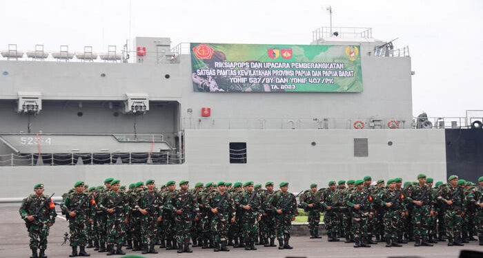 450 Pasukan dari Yonif 527/BY Ditugaskan Operasi ke wilayah Perbatasan RI-PNG di Papua