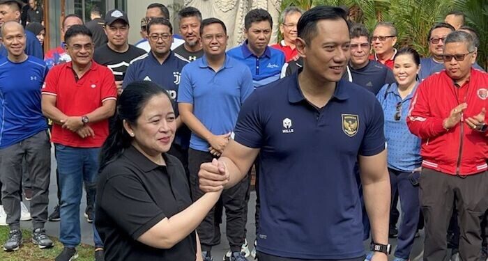 Puan Maharani dan AHY Bertemu di GBK Usai Olahraga Pagi
