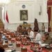 Presiden Jokowi memimpin rapat terbatas mengenai Integrasi Moda Transportasi Publik di Istana Merdeka, Jakarta, Rabu (27/9/2023).