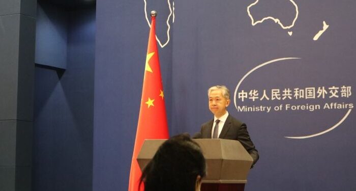 Juru Bicara Kementerian Luar Negeri China Wang Wenbin saat menyampaikan keterangan kepada media di Beijing, China pada Rabu (30/8/2023).