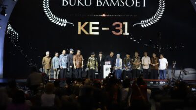 Ketua Majelis Permusyawaratan Rakyat Republik Indonesia, Bambang Soesatyo saat Peluncuran Buku Bamsoet ke-31 di Bengkel Space SCBD Senayan, Jakarta, Minggu (10/9/2023)