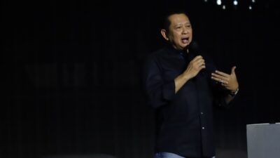 Ketua Majelis Permusyawaratan Rakyat Republik Indonesia, Bambang Soesatyo saat Peluncuran Buku Bamsoet ke-31 di Bengkel Space SCBD Senayan, Jakarta, Minggu (10/9/2023)
