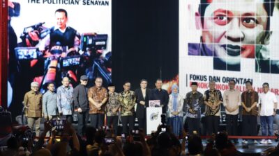 Ketua Majelis Permusyawaratan Rakyat Republik Indonesia, Bambang Soesatyo saat Peluncuran Buku Bamsoet ke-31 di Bengkel Space SCBD Senayan, Jakarta, Minggu (10/9/2023)