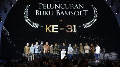 Ketua Majelis Permusyawaratan Rakyat Republik Indonesia, Bambang Soesatyo saat Peluncuran Buku Bamsoet ke-31 di Bengkel Space SCBD Senayan, Jakarta, Minggu (10/9/2023)