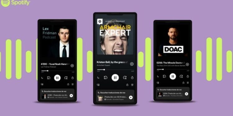 Spotify menyediakan fitur "voice translation" (penerjemahan suara) pada sejumlah podcast.