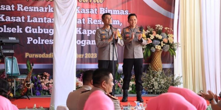 Kapolres Grobogan Pimpin Upacara Sertijab Enam Pejabat Utama Polres