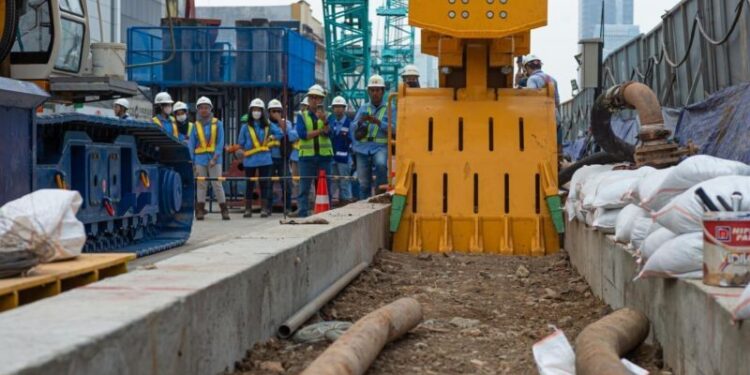 MRT Jakarta Bangun Dinding Penahan Tanah Stasiun Mangga Besar