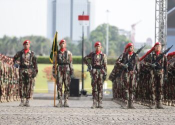 acara Gladi Bersih dalam peringatan HUT TNI ke-78 di Monas, Jakarta, Selasa (03/10/2023)
