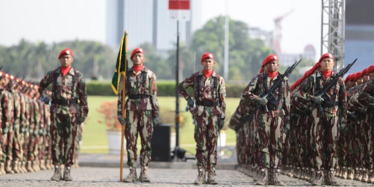 acara Gladi Bersih dalam peringatan HUT TNI ke-78 di Monas, Jakarta, Selasa (03/10/2023)