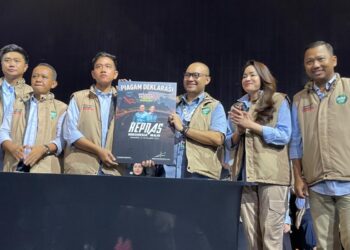 Rangkaian Kegiatan, Relawan Repnas saat Deklarasi Dukung Prabowo-Gibran