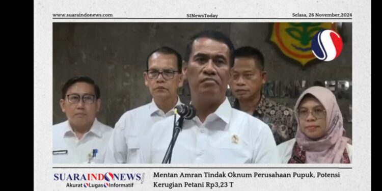 Mentan Amran Ungkap Skandal Mafia Pupuk, Kerugian Petani Bisa Capai Rp3,23 Triliun