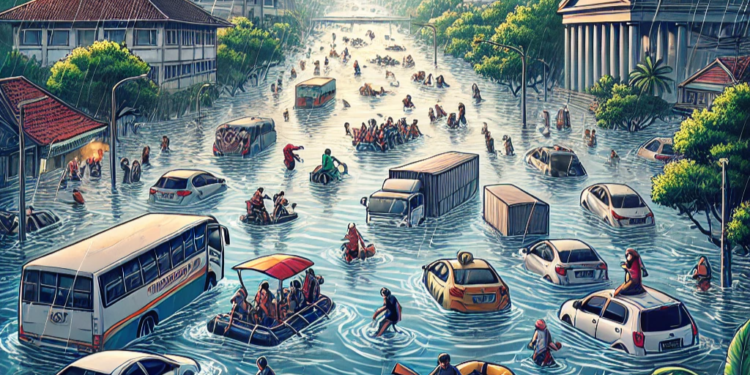 Banjir Parah di Jakarta, 34 RT dan 19 Jalan Tergenang