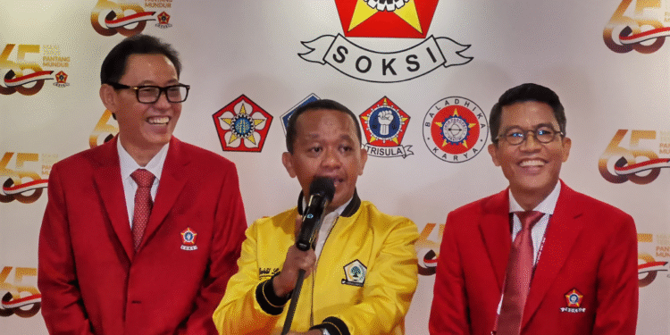 Bahlil Serukan Soliditas SOKSI, Singgung Misbakhun Calon Ketum 2025–2030 di Munas XII