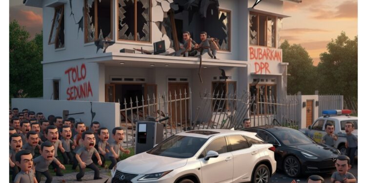 Rumah Mewah Ahmad Sahroni di Tanjung Priok Hancur Diserbu Massa