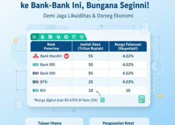 Dana Rp 200 Triliun ‘Pindah Kos’ dari BI ke 5 Bank Pelat Merah