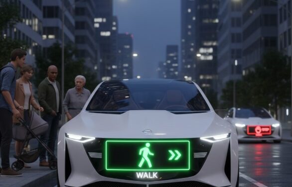 Stellantis Opel Uji Display Depan Mobil Otonom untuk Pedestrian, Mirip Lampu Lalu Lintas