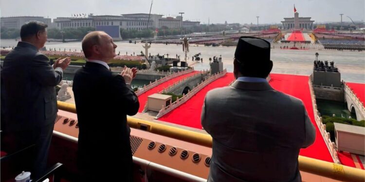 Prabowo Jadi Tamu Kehormatan di Hari Kemenangan Tiongkok, Duduk Sejajar dengan Xi Jinping dan Putin