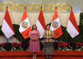 Ketua DPR RI Dr. (H.C.) Puan Maharani menerima kunjungan Presiden Republik Peru, (H.E.) Dina Ercilia Boluarte Zegarra, di Ruang VVIP Gedung Nusantara DPR RI, Senin (11/8/2025). Foto : Arief/Andri.