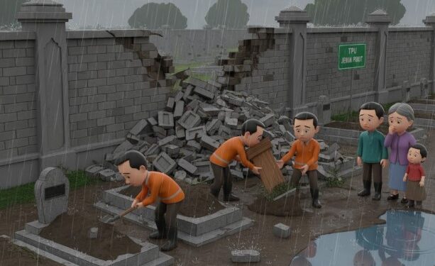 10 Jenazah Harus Direlokasi Usai Tembok TPU Jeruk Purut Jebol Akibat Hujan Deras