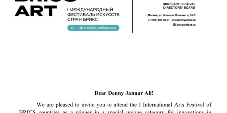 Denny JA Dapat Penghargaan BRICS Award for Literary Innovation