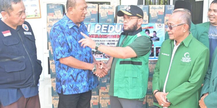Senator Dedi Iskandar Batubara Serahkan Bantuan Kepada Korban Banjir di Langkat Sumut