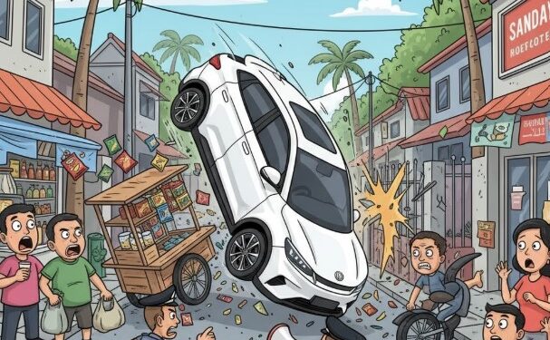 BYD Atto Ngamuk di Priok: Oleng, Nabrak Gerobak, Sampai Pagar Rumah — Warga Sampai Kaget