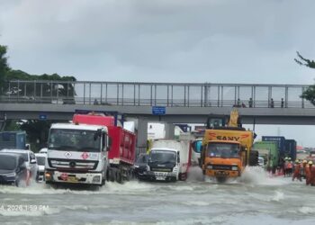 Genangan Ruas Tangerang-Merak di KM 38 dan KM 50, Dilakukan Penanganan Optimal, Utamakan Pengguna Jalan dapat melintas dengan Aman