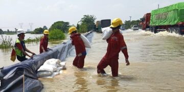 Tinggi Genangan di Ruas Tangerang-Merak berangsur turun, Dapat dilintasi Seluruh ‎Golongan Kendaraan