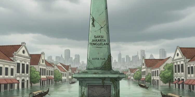Viral di Kota Tua! Tugu Ini Jadi Saksi Jakarta Perlahan Tenggelam